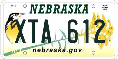 NE license plate XTA612