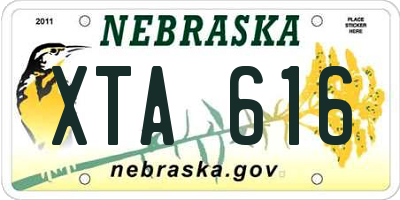 NE license plate XTA616
