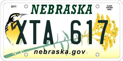 NE license plate XTA617