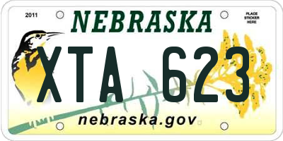 NE license plate XTA623