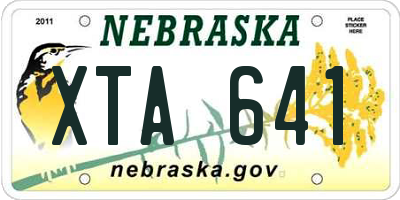 NE license plate XTA641