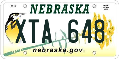 NE license plate XTA648