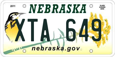 NE license plate XTA649