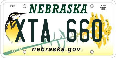 NE license plate XTA660
