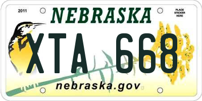NE license plate XTA668