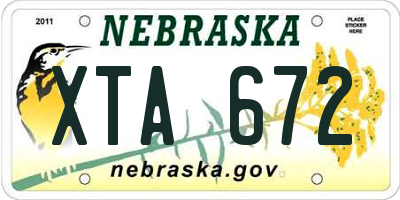 NE license plate XTA672