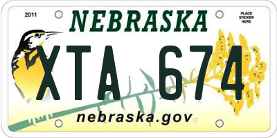 NE license plate XTA674