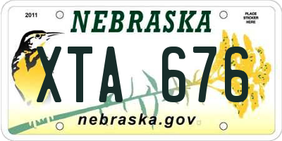 NE license plate XTA676