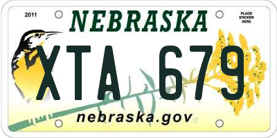 NE license plate XTA679