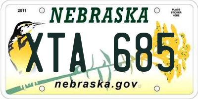NE license plate XTA685