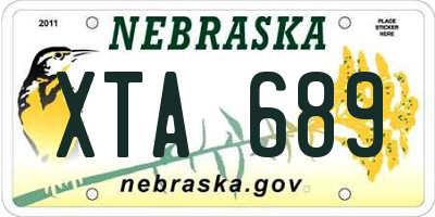 NE license plate XTA689