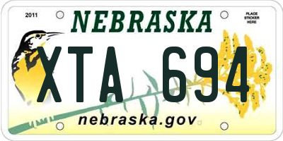 NE license plate XTA694