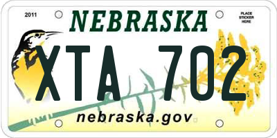 NE license plate XTA702