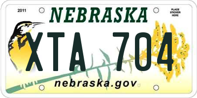 NE license plate XTA704