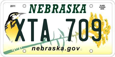 NE license plate XTA709