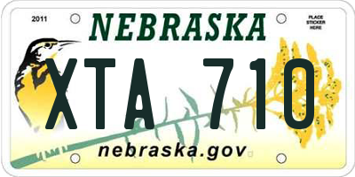 NE license plate XTA710