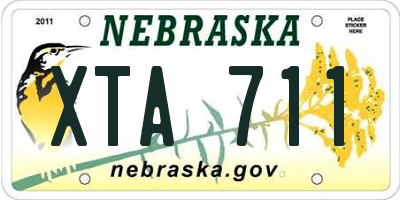 NE license plate XTA711