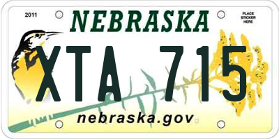 NE license plate XTA715