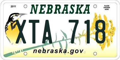 NE license plate XTA718