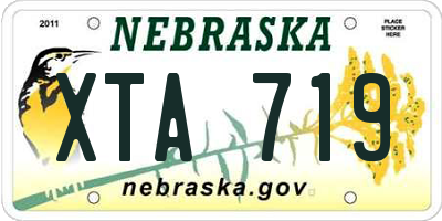 NE license plate XTA719