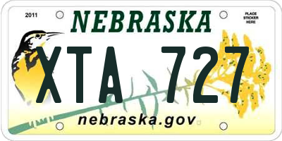 NE license plate XTA727