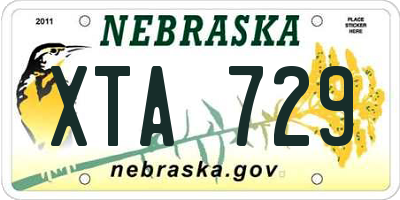 NE license plate XTA729