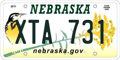 NE license plate XTA731
