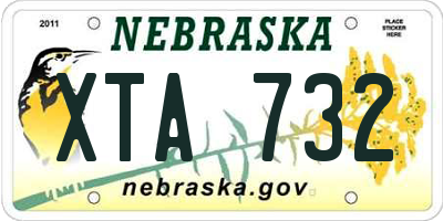 NE license plate XTA732