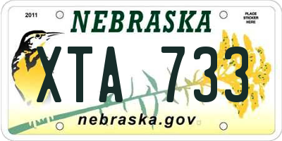 NE license plate XTA733