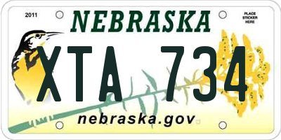 NE license plate XTA734