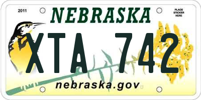 NE license plate XTA742