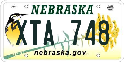 NE license plate XTA748