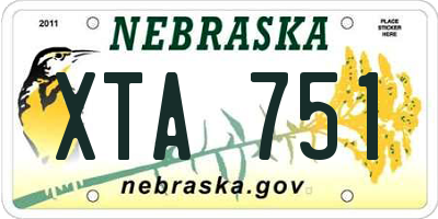 NE license plate XTA751