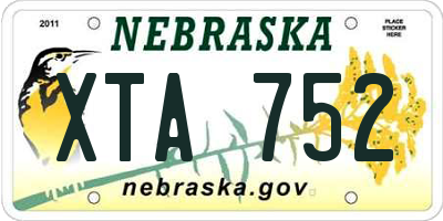 NE license plate XTA752