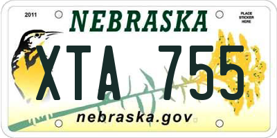 NE license plate XTA755
