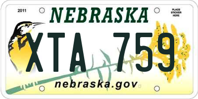 NE license plate XTA759