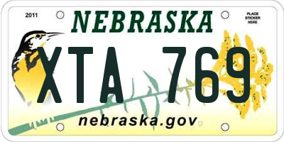 NE license plate XTA769