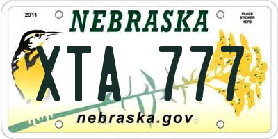 NE license plate XTA777