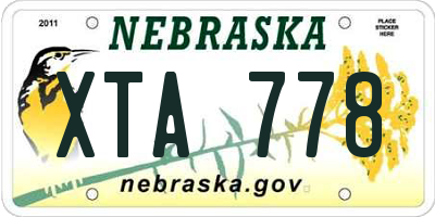 NE license plate XTA778