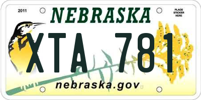 NE license plate XTA781