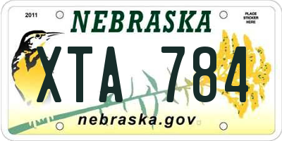 NE license plate XTA784