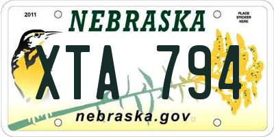 NE license plate XTA794