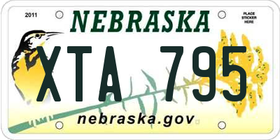NE license plate XTA795