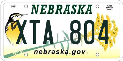 NE license plate XTA804