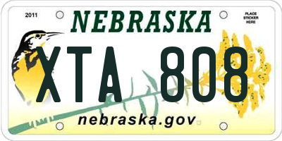 NE license plate XTA808