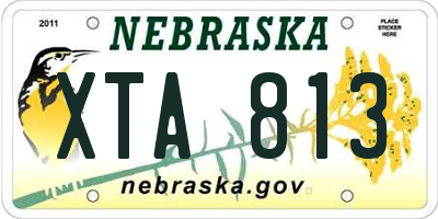NE license plate XTA813