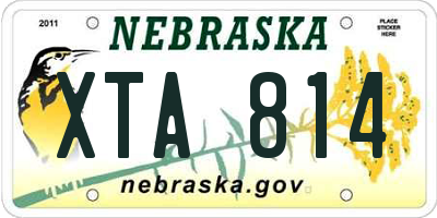 NE license plate XTA814