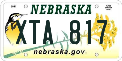 NE license plate XTA817