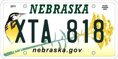 NE license plate XTA818
