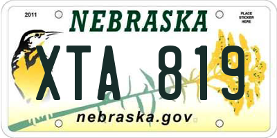 NE license plate XTA819